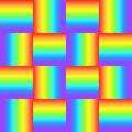 Squares, rainbow color braided ornament, prism graphic texture. Decorative bright checkered background, colorful cube surface